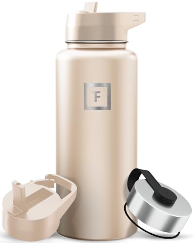 32 oz Wide Mouth Water Bottle with 3 Lids
