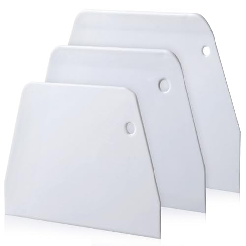 3 Pcs Plastic Dough Scraper Food Scraper Bowl Scraper Set Dough Cutters for Bread Cake Pastry Pizza Making (3 Count)