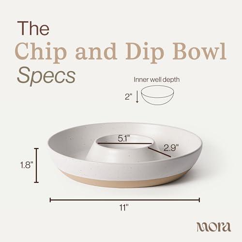 Ceramic Chips and Dip Serving Tray