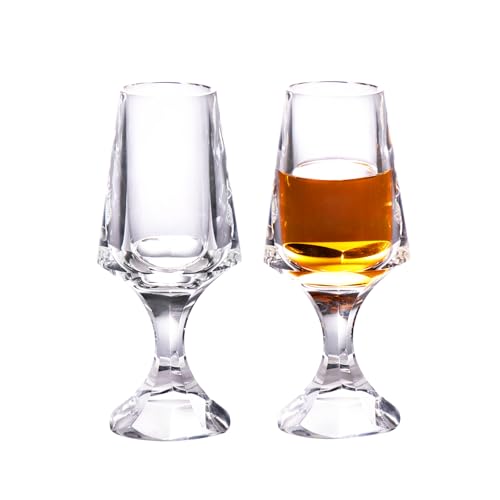 Crystal Snifter Glasses Set of 2 Handmade Stemmed Whiskey Glass (2 Count)