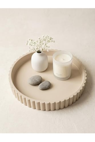 11 Inch Concrete Round Tray Home Decor for Coffee Table Decor