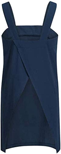 Cotton Linen Apron Cross Back Apron for Womens with Pockets Pinafore Dress for Baking Cooking