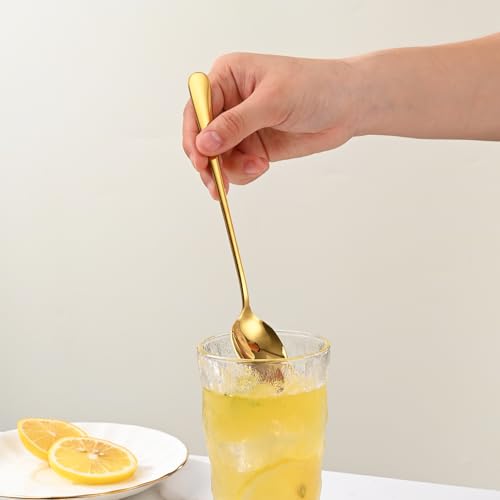 7.5 Inch Gold Iced Tea Spoons (8 Count)