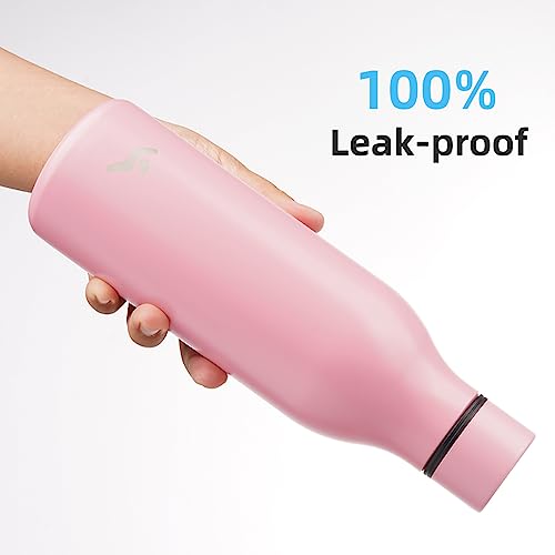 18 oz Insulated Stainless Steel Metal Water Bottle with Strap