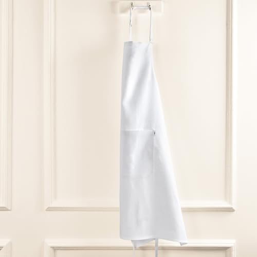 100% Pure Linen Kitchen Apron White