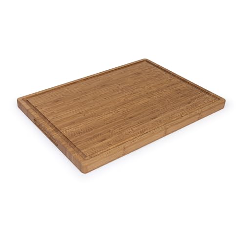 Bamboo Cutting Board with Handles and Juice Grooves