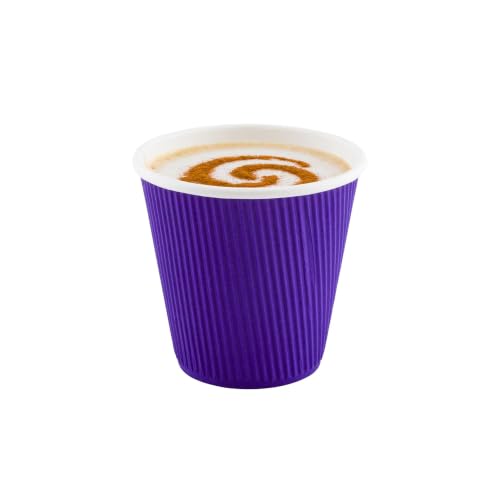 Ripple Wall Coffee Cups 25 Count 8 Ounce Insulated Royal Purple Paper Cups