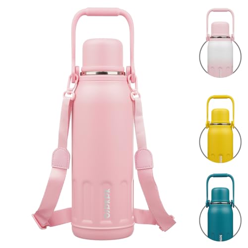 Stainless Steel Insulated Bottle with Handle & Strap