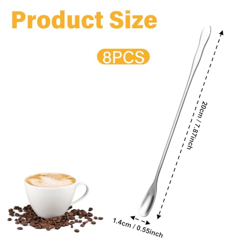 8 PCS Stainless Steel Coffee Stirrers (8 Count)
