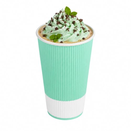 16 Ounce Paper Cups Pack of 25 Ripple Wall Disposable Cups (25 Count)