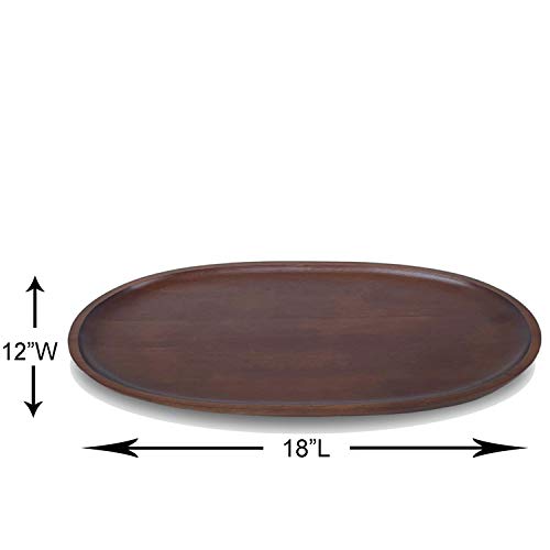 Woodard & Charles Walnut Stain Wood Extra Large Oval Tray