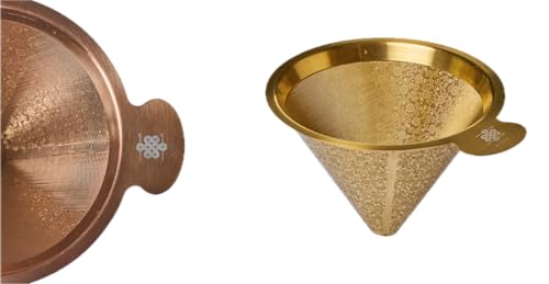 Golden Dripper Reusable Stainless Steel Coffee Filter Paperless Cone Filter for Drip Coffee Makers Eco