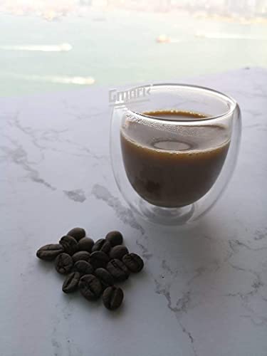 2.7 oz Double Wall Glass Espresso Cups Set of 4 (4 Count)