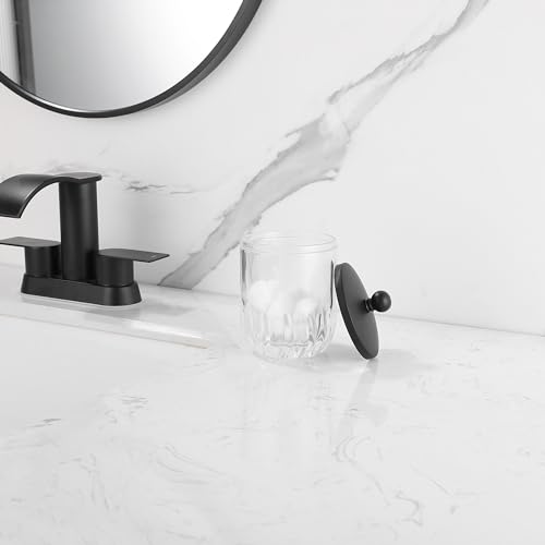 Glass Jar with Metal Lid for Bathroom Organization