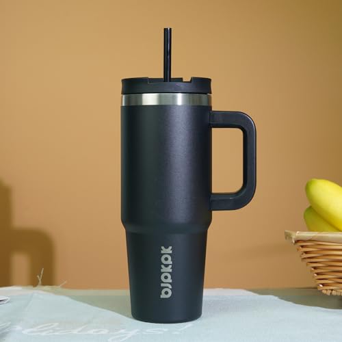 40 oz Insulated Tumbler with Handle & Straw