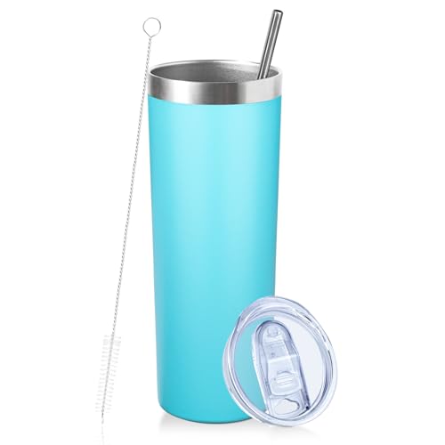 20 oz Skinny Tumbler with Lid and Straw (8 Count)