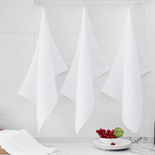 100% Cotton Oversized Waffle Weave Kitchen Towels 4 (4 Count)
