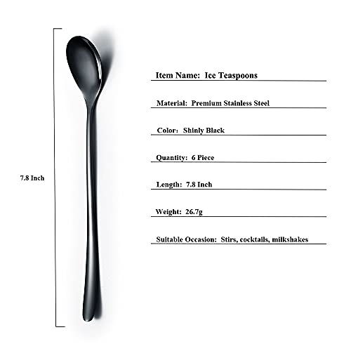 Black Long Handle Spoon (6 Count)