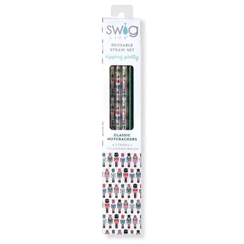 Pack of 6 Reusable Plastic Straws with Cleaning Brush (6 Count)