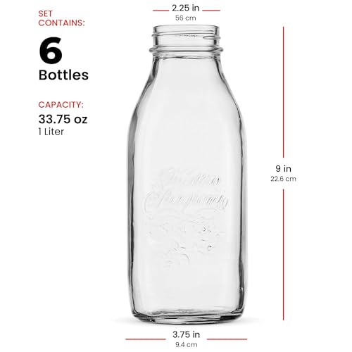Quattro Stagioni Glass Milk Bottle 33.75 Ounce