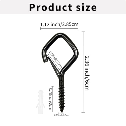 10PCS Eye Screw Hooks for Hanging Heavy Duty with Safety Buckle.Metal Ceiling Hooks for Hanging Plants