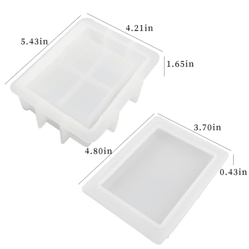 Resin Box Mold with Lid Book Shape Storage Box Silicone Molds for Epoxy Resin Concrete 3D Candle Holder Jewelry Trinket Container Succulent Plant Pot Mold DIY Art Casting Craft Home Decor
