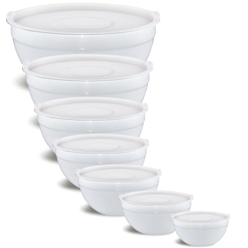 White Mixing Bowls With Airtight Lids