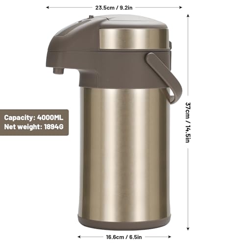 OJOJ 4L 133OZ Thermal Coffee Carafe with Pump