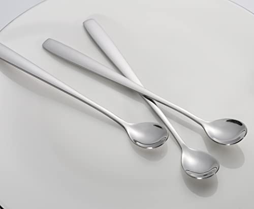 Stainless Steel Iced Tea Spoons Set of 6 Cocktail stir sticks Spoons Bar Spoon for Cold Drinks (6 Count)