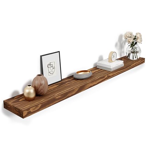 72'' Pine Wood Floating Shelf for Wall