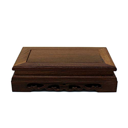 Primitives Rustic Rosewood Rectangle Display Stand Vase Pot Base Fishbowl Pedestal Stand