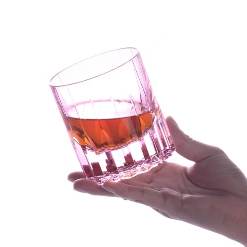 Crystal Whiskey Glasses Set of 2 Hand Blown Old Fashioned Glasses