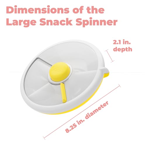 Kids Large Snack Spinner Slide Bundle with Hand Strap and Sticker Sheet
