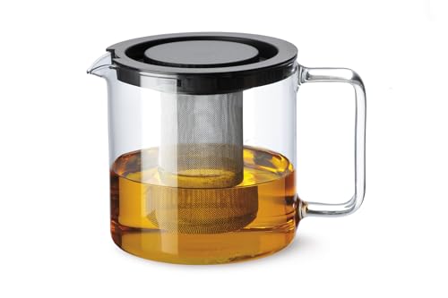 Glassware 1 Quart Teapot with Metal Mesh Infuser