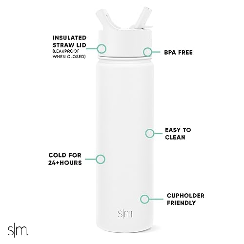 Insulated Water Bottle with Straw