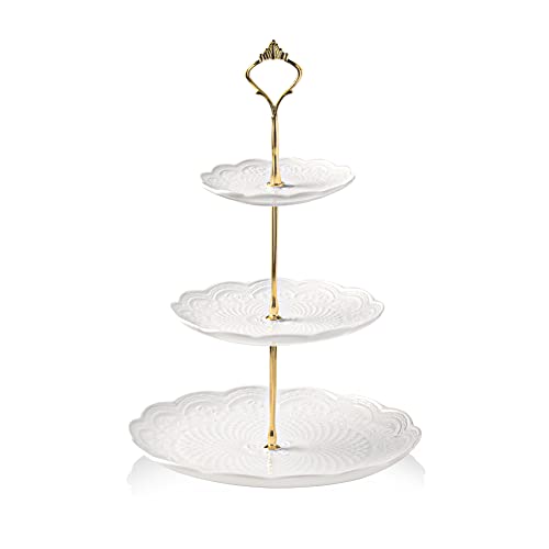 Sweejar 3 Tier Ceramic Cake Stand Wedding