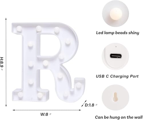 Rechargeable LED Letter Lights Sign Marquee Light Up Letters Sign for Night Light Wedding