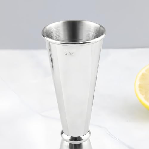 2-Piece Dual-Sided Bartending Jigger Set - 1oz & 2oz Measured Markings, 304 Stainless Steel, Food-Grade Cocktail Measuring Tool for Professional & Home Bars (2 Count)
