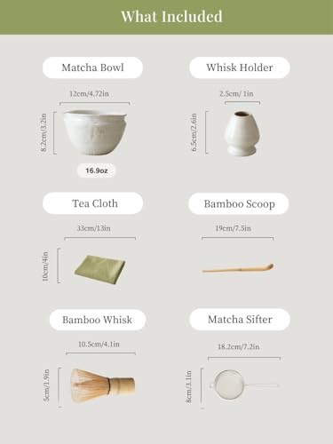 Matcha Set with Handmade Ceramic Bowl & Bamboo Whisk