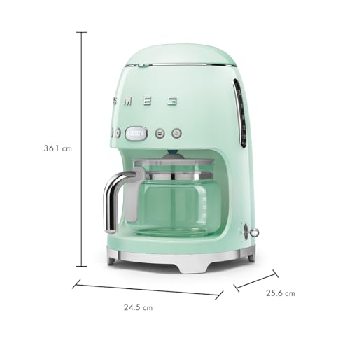 50's Retro Style Aesthetic Drip Coffee Machine with 10 Cup Glass Carafe