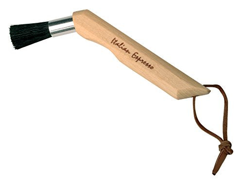 Natural Pig Bristle Curved Espresso Maker Brush with Oiled Beechwood Handle
