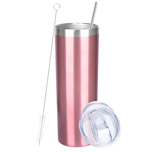20 oz Skinny Tumblers with Lid and Straw