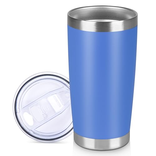 20 oz Tumbler Stainless Steel Tumblers Bulk with Lid Double Wall Insulated Coffee Tumbler Cups for Hot & Cold Drinks Powder Coated Travel Coffee Tumbler Mug Metal