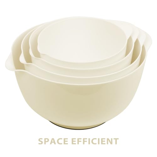 4.5 Quart Large Plastic Mixing Bowls set with Pour Spout