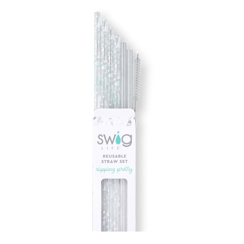 Reusable Straw Set with Cleaning Brush (6 Count)