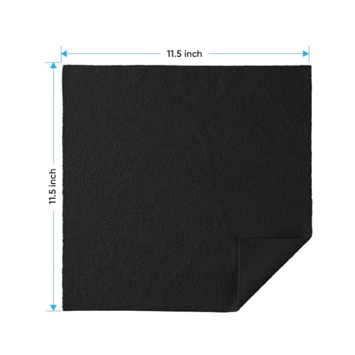 Black Microfiber Cleaning Cloth 100PK (100 Count)