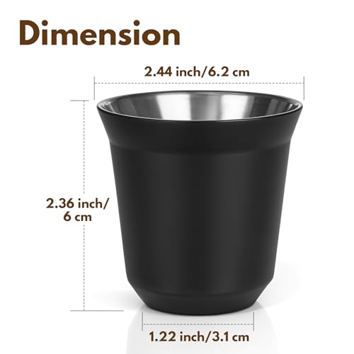80ml Stainless Steel Espresso Cups Set (2 Count)