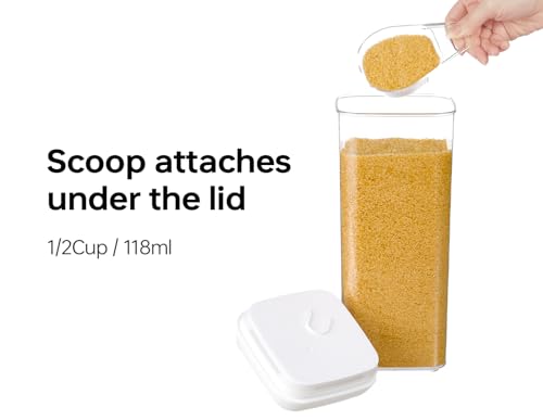 Flip Tite Acrylic Food Storage Container with Lid 6” XL Air Tight Ring Seal Flip Top (3 Count)