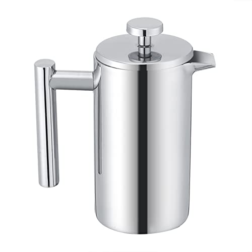 Double Walled Stainless Steel French Press Coffee Maker 12 oz