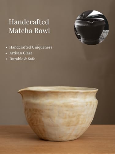Matcha Set with Handmade Ceramic Bowl & Bamboo Whisk